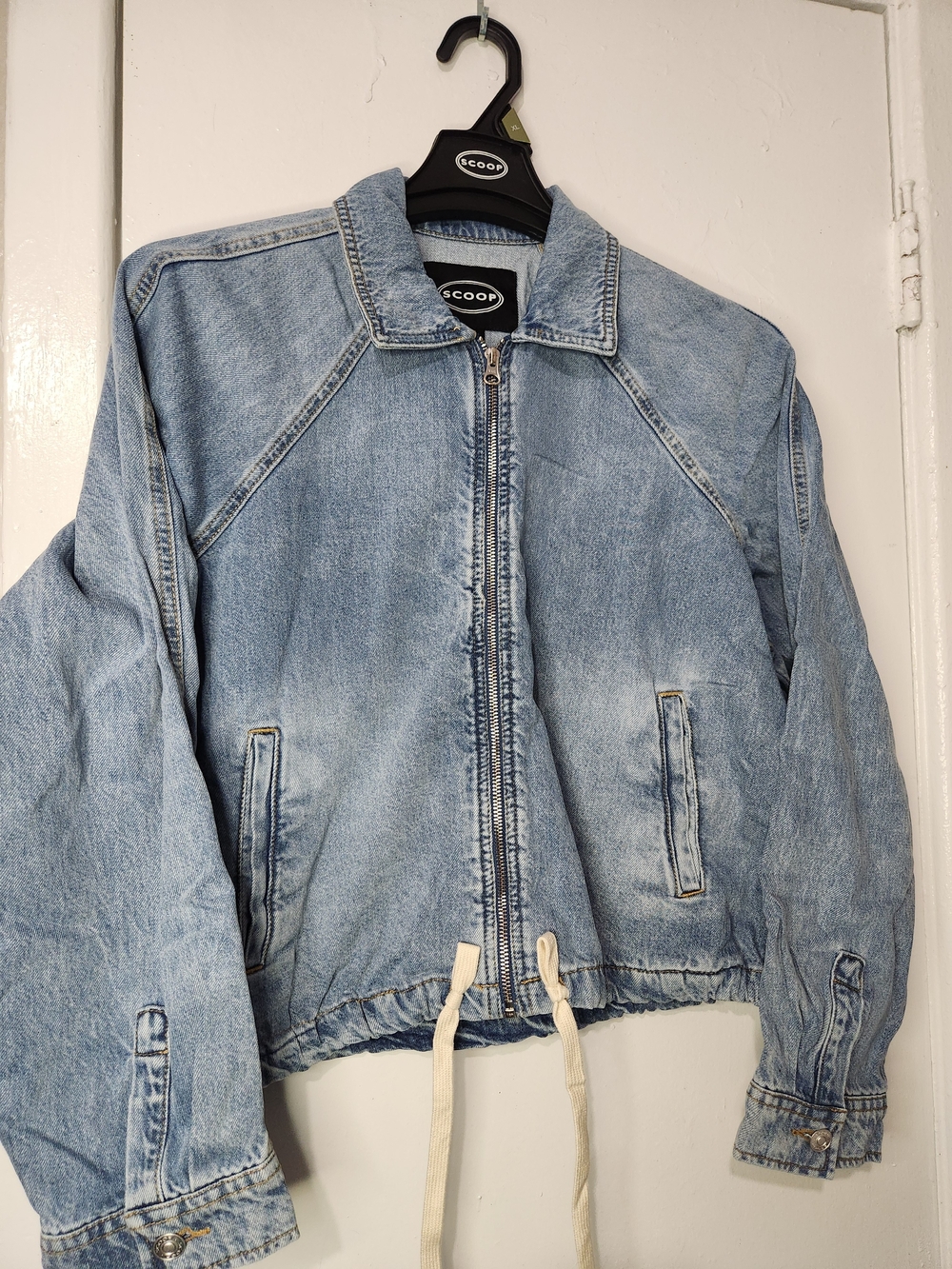 Light Blue Denim Drawstring Jacket - Picture 3 of 4